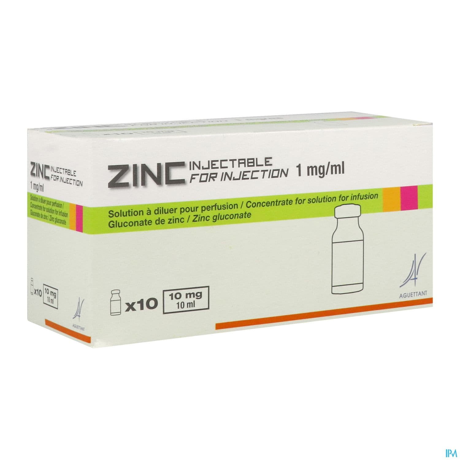ZINC 1MG/ML A SOL INJ 10ML 10