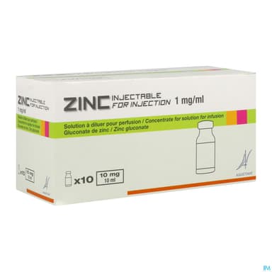 ZINC 1MG/ML A SOL INJ 10ML 10