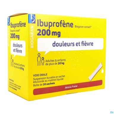 Ibuprofene Biogaran Conseil 200mg Suspension Buvable 10ml 20