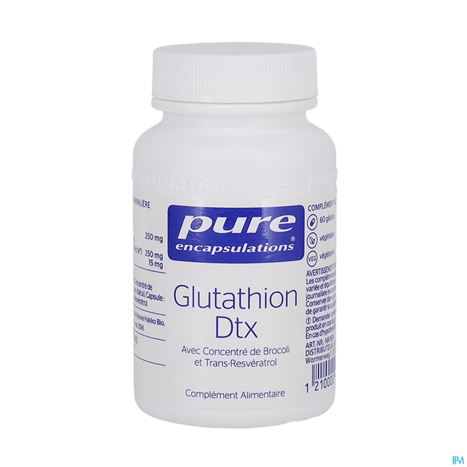 PURE ENCAPSUL GLUTATH DTX GELU 60
