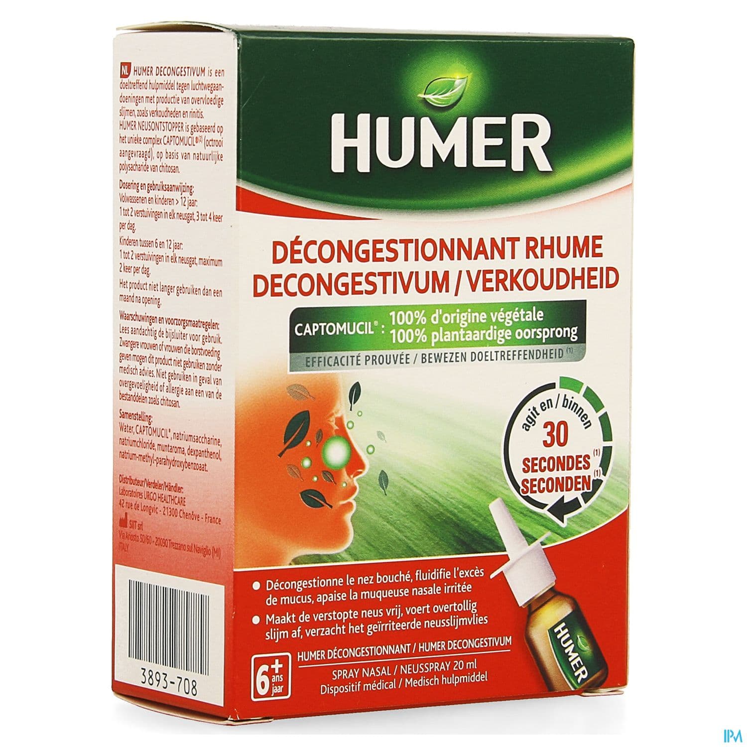 HUMER DECONGESTIONNANT SPR 20ML