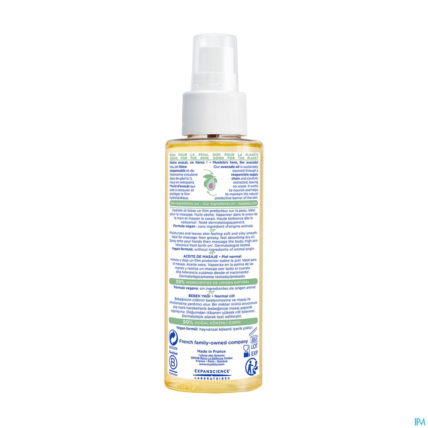 Mustela Bebe Enfant Huile De Massage A l Huile D Avocat Spray 100ml