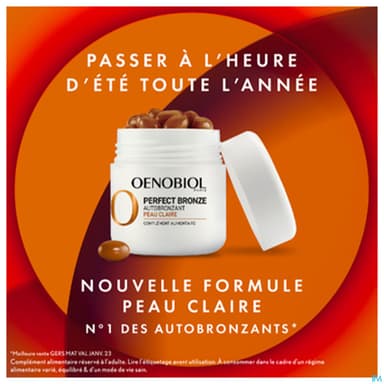 Oenobiol Perfect Bronze Autobronzant Peau Claire Capsule 30 30 X2