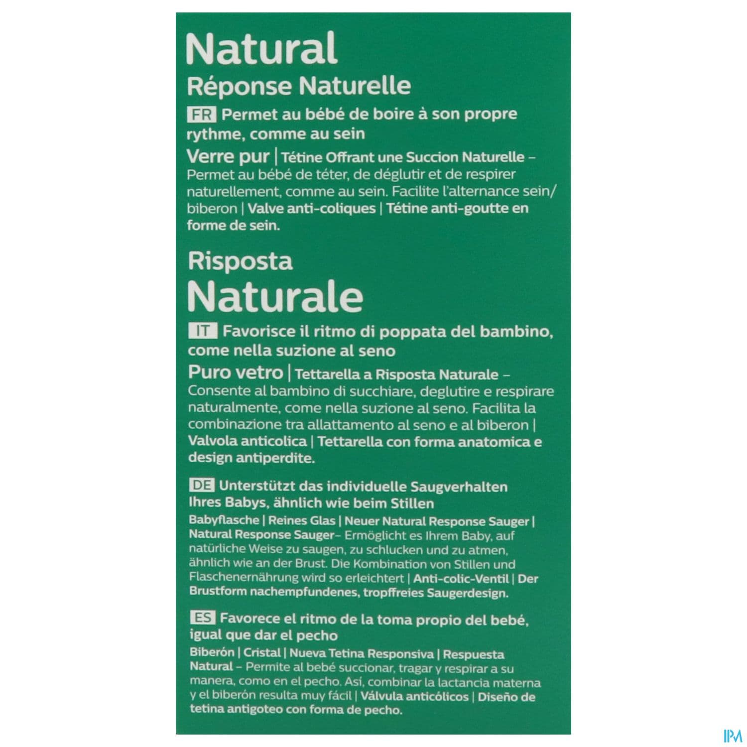 BIB AVENT NAT RESPONSE VERRE 120ML