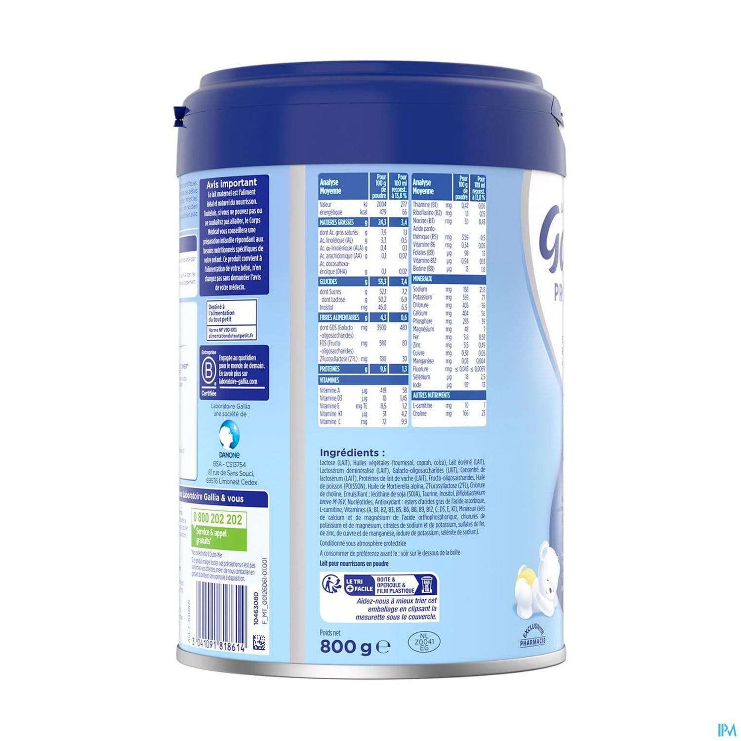 GALLIA PROCESA LAIT 1AGE 800G