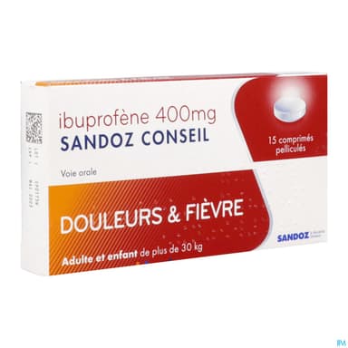 Ibuprofene Sandoz Conseil 400mg Comprime 15