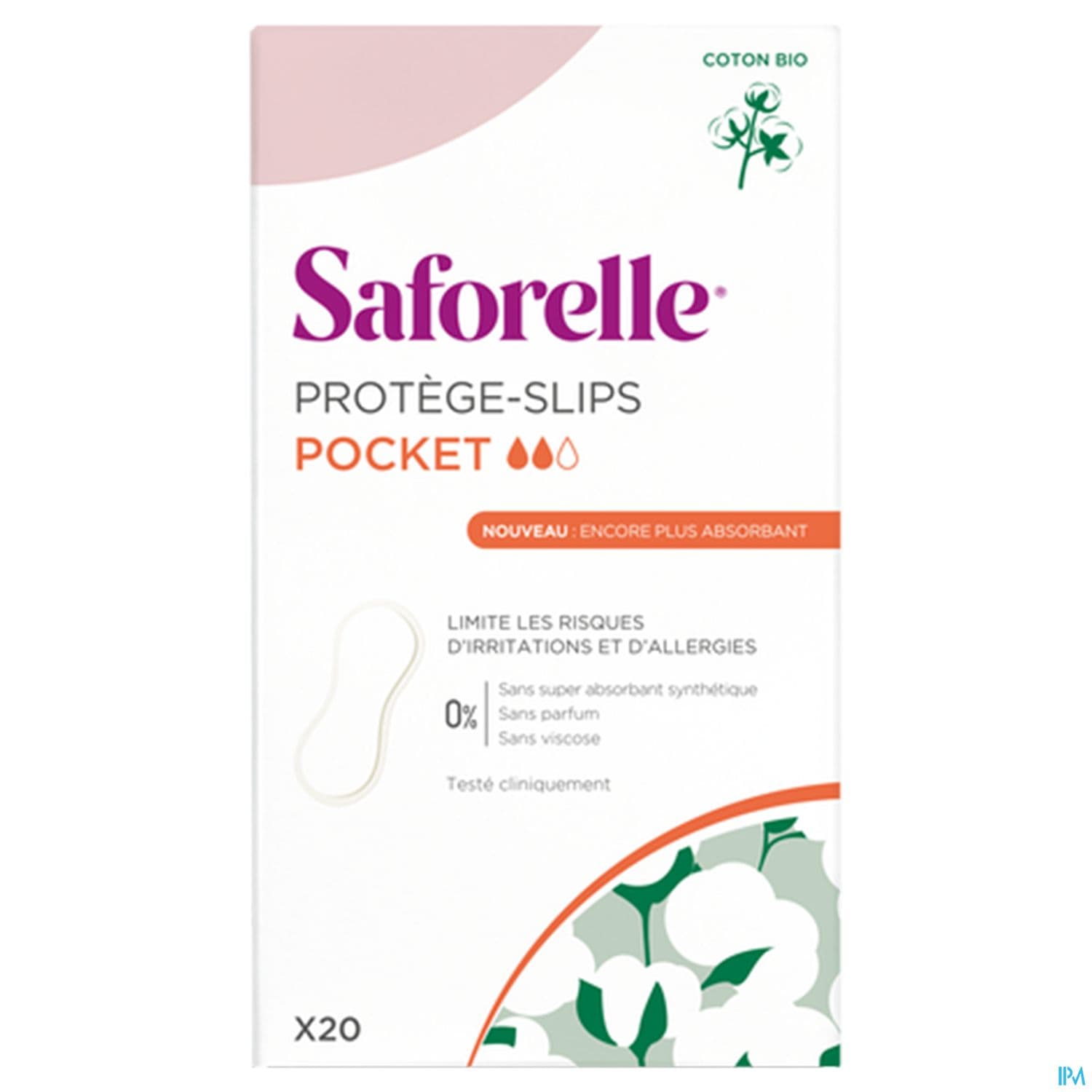 Saforelle Protege Slip Extrafin 100% Coton Bio 20