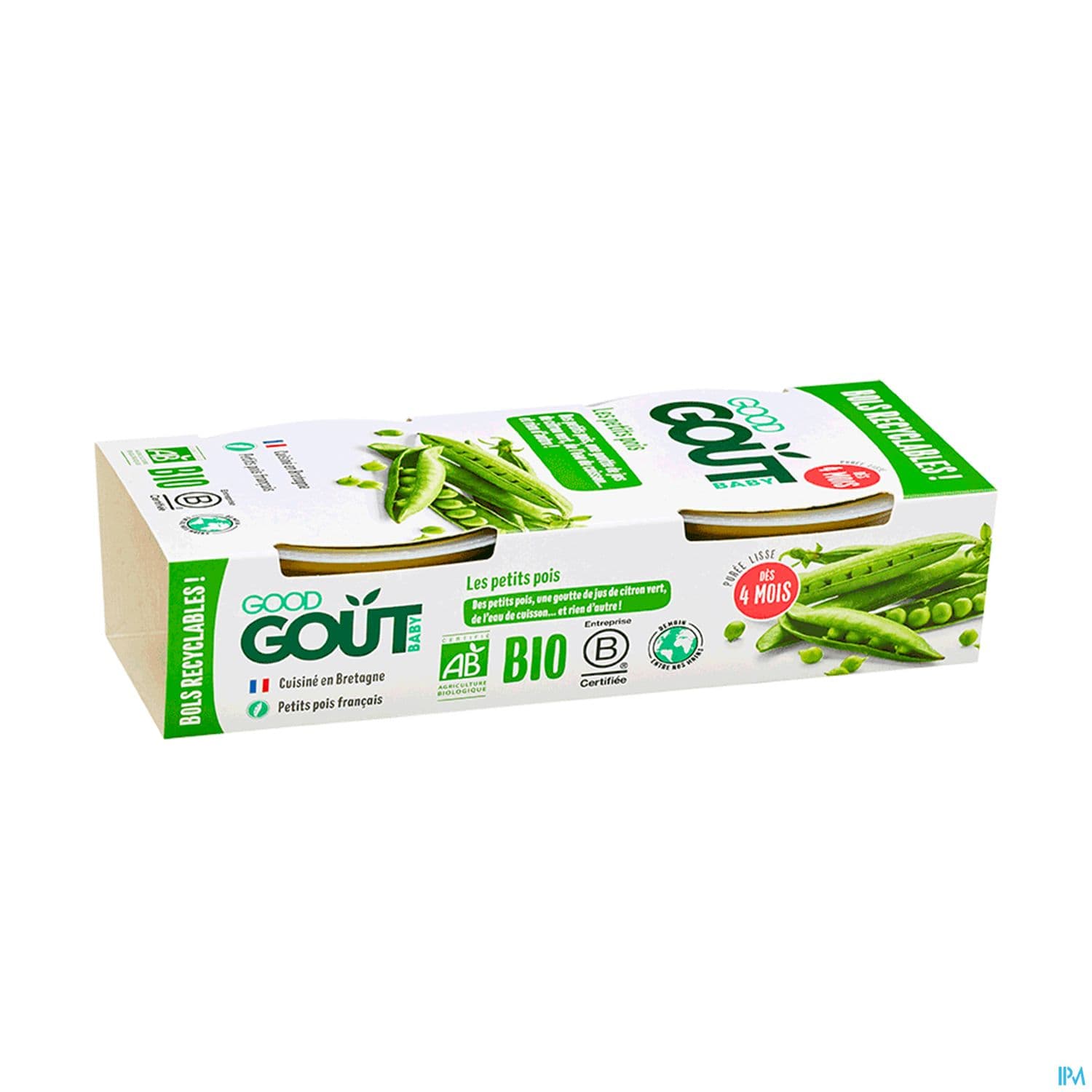 Good Gout Baby Bols Petits Pois Bio 120g X2