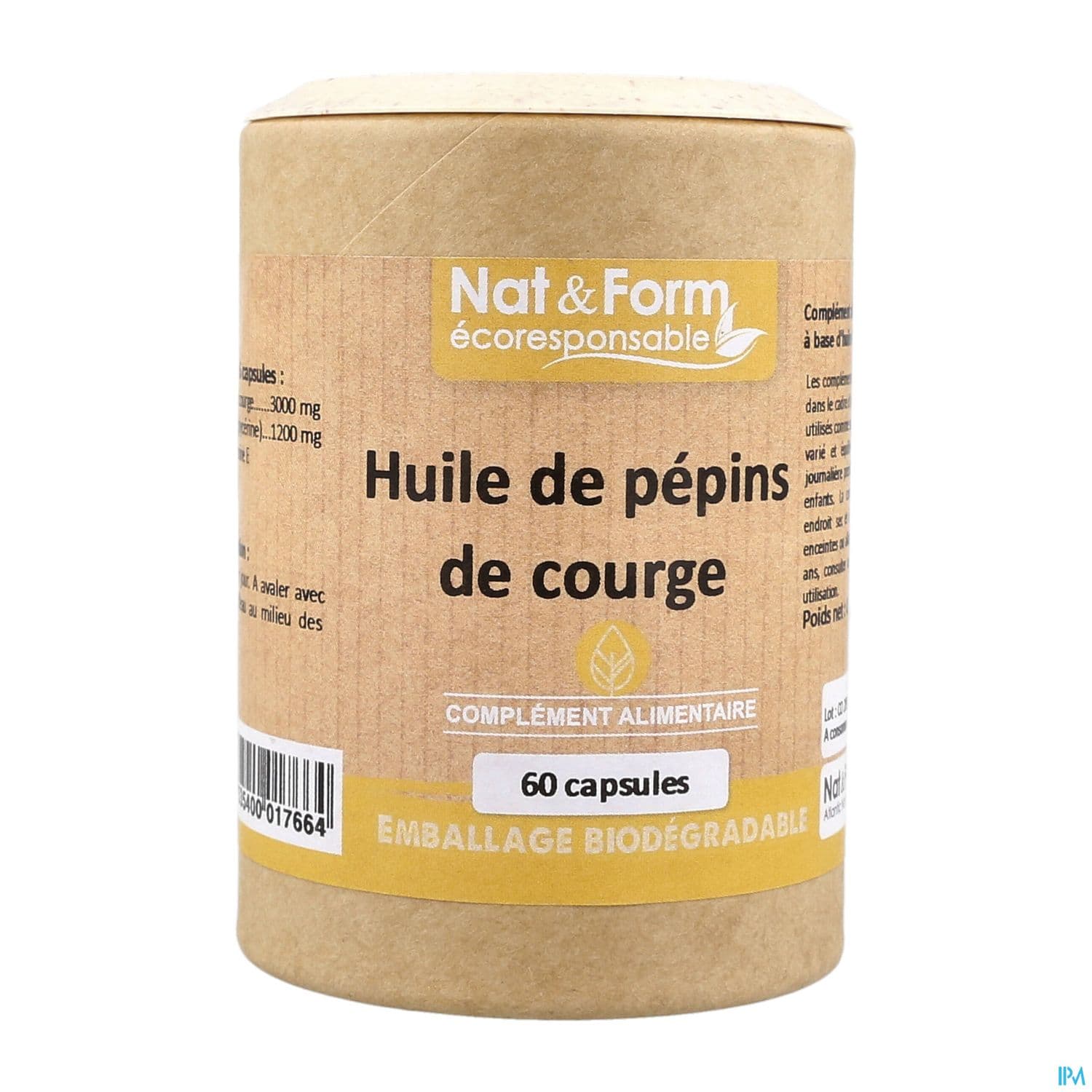 Nat Et Form Ecoresponsable Huile De Pepins De Courge Capsule 60