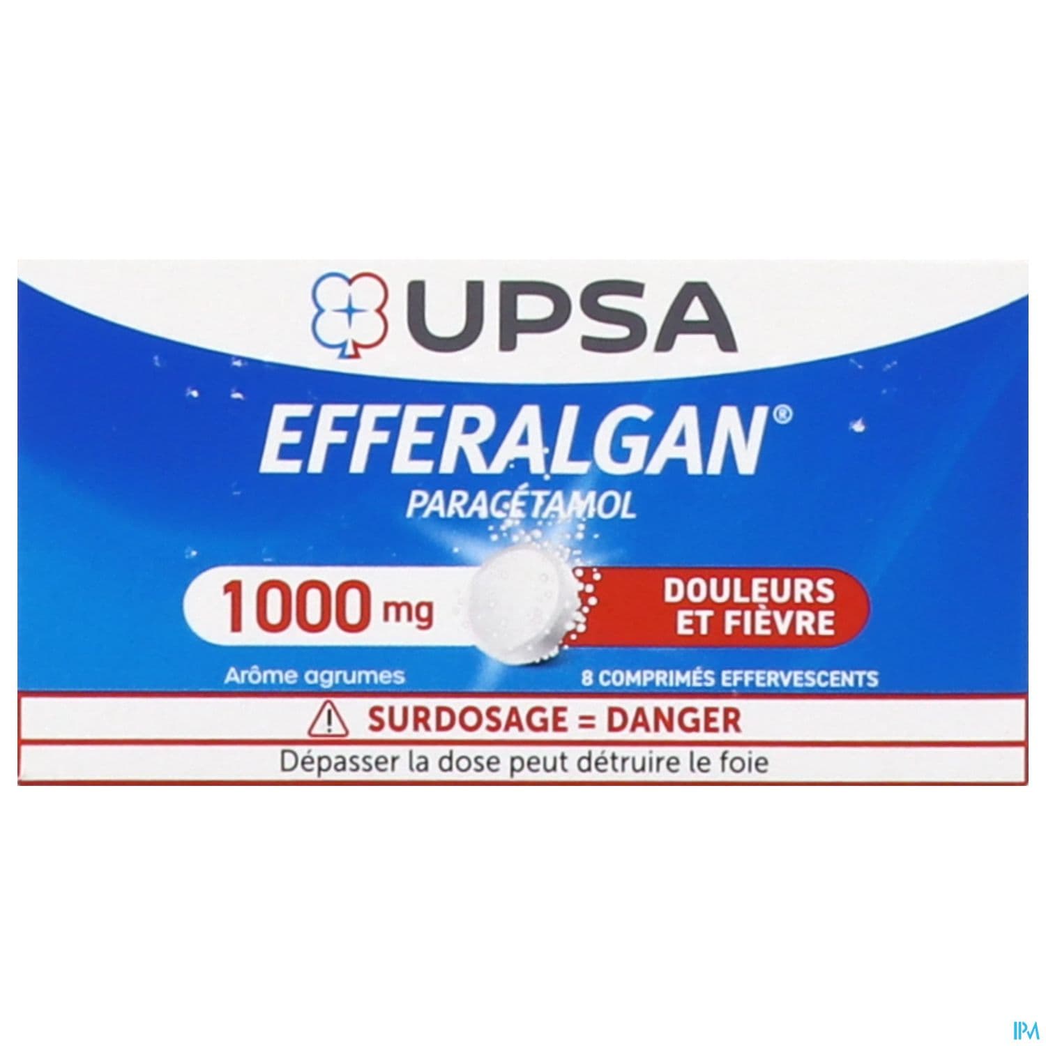 EFFERALGAN 1 000MG CPR EFF 8