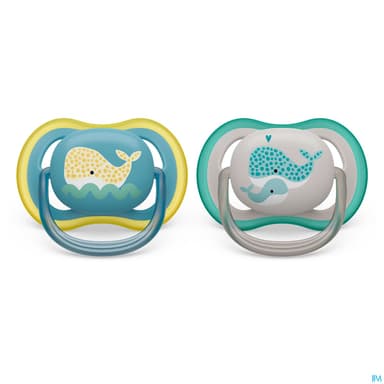 Avent Sucette Ultra Air Baleine +18mois Scf349/24 X2