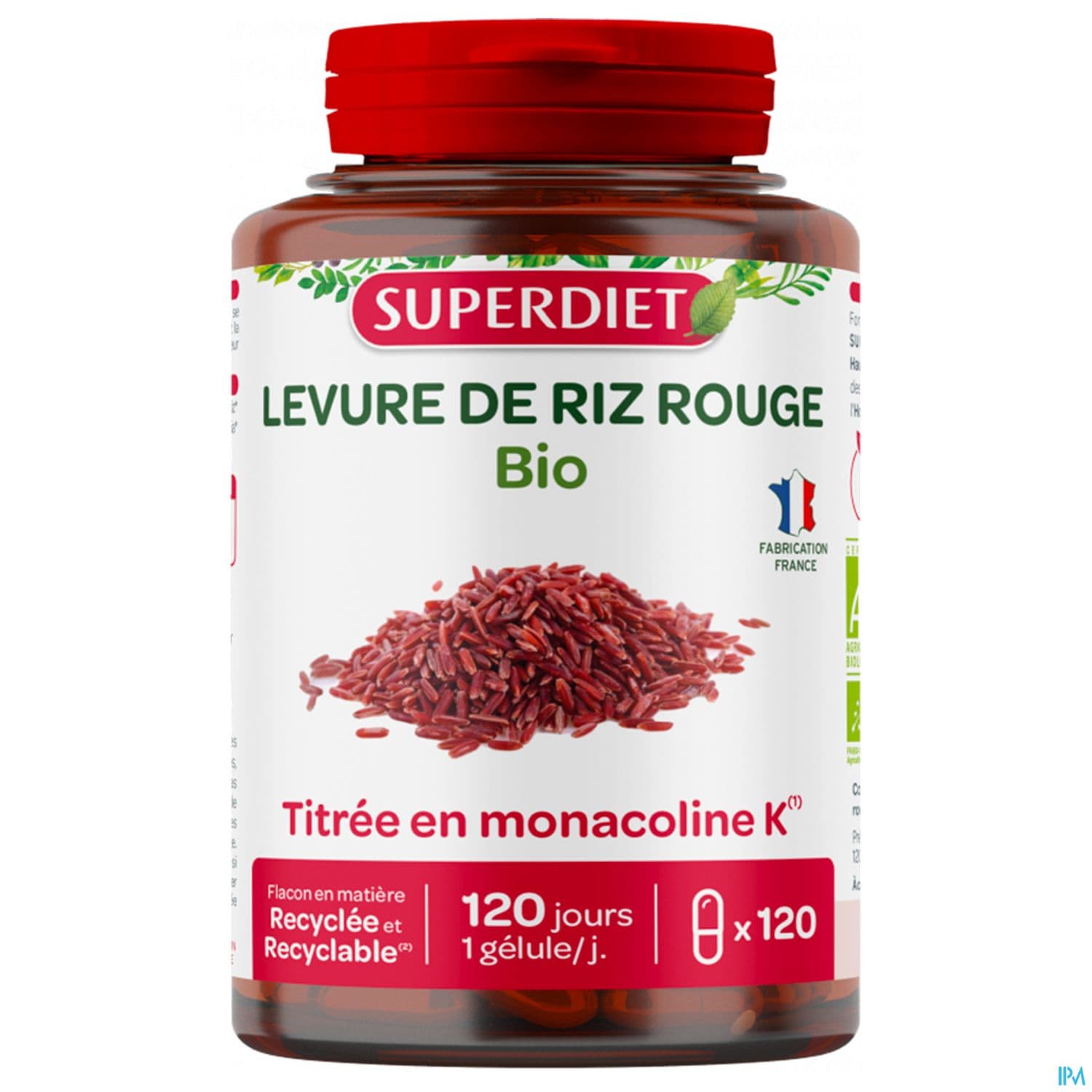 Superdiet Levure De Riz Rouge Bio Gelule 120