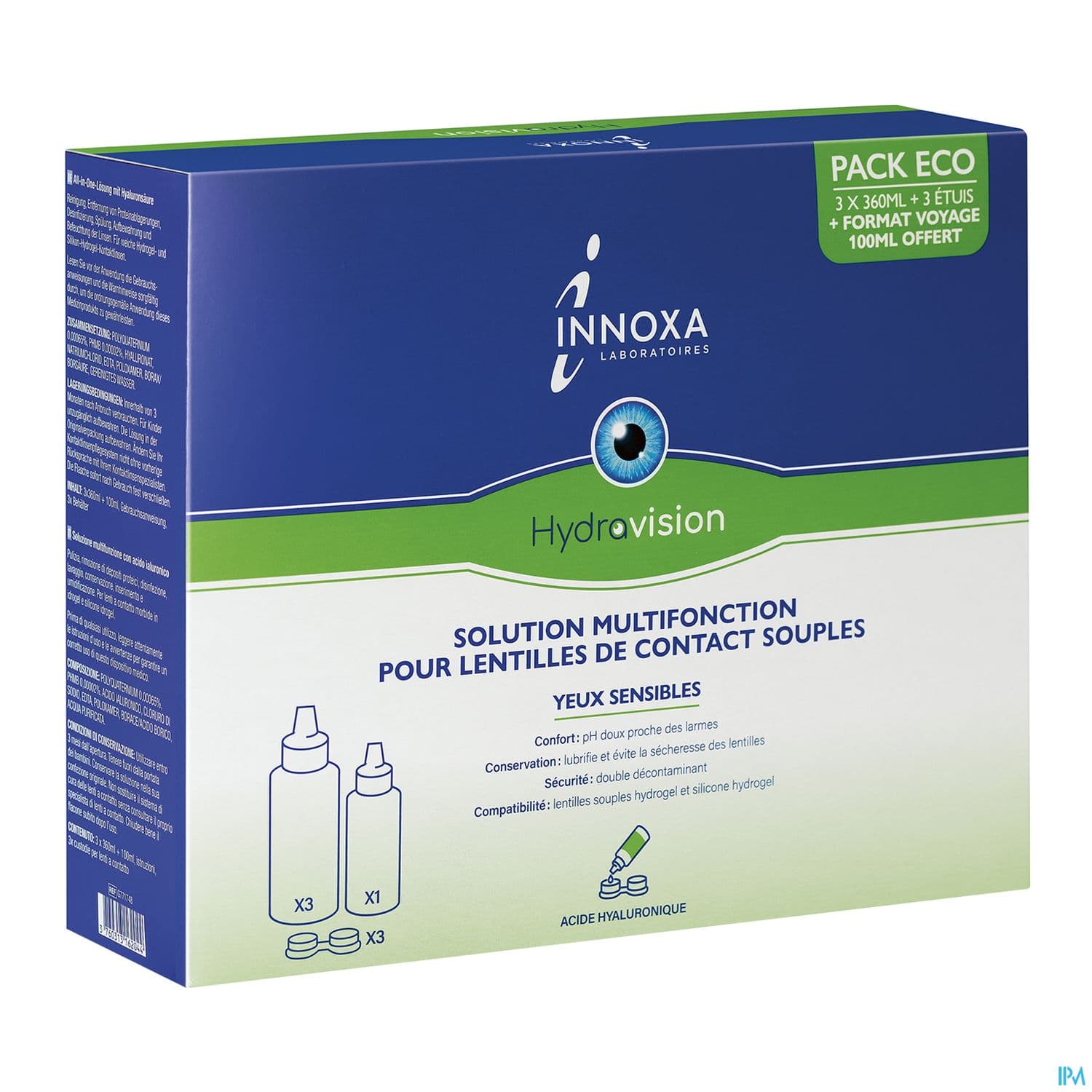 Innoxa Hydravision Solution Lentilles 360ml X3 + 100ml