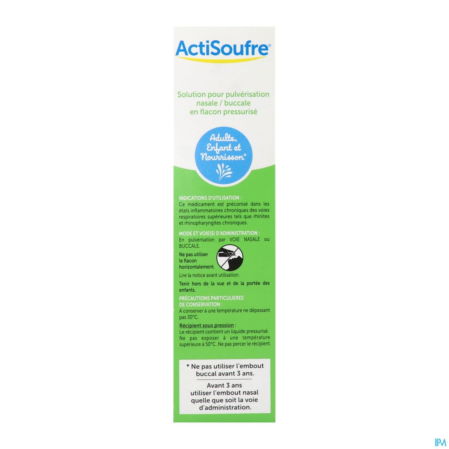 Actisoufre Solution Pour Pulverisation Nasale Buccale 100ml