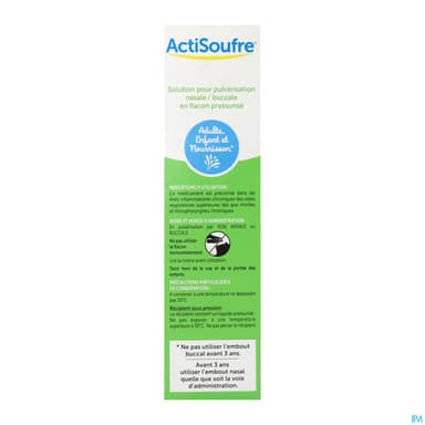 Actisoufre Solution Pour Pulverisation Nasale Buccale 100ml