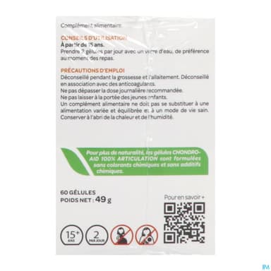 Arkopharma Chondro Aid 100% Articulations 2+1mois Offert Gelule 180
