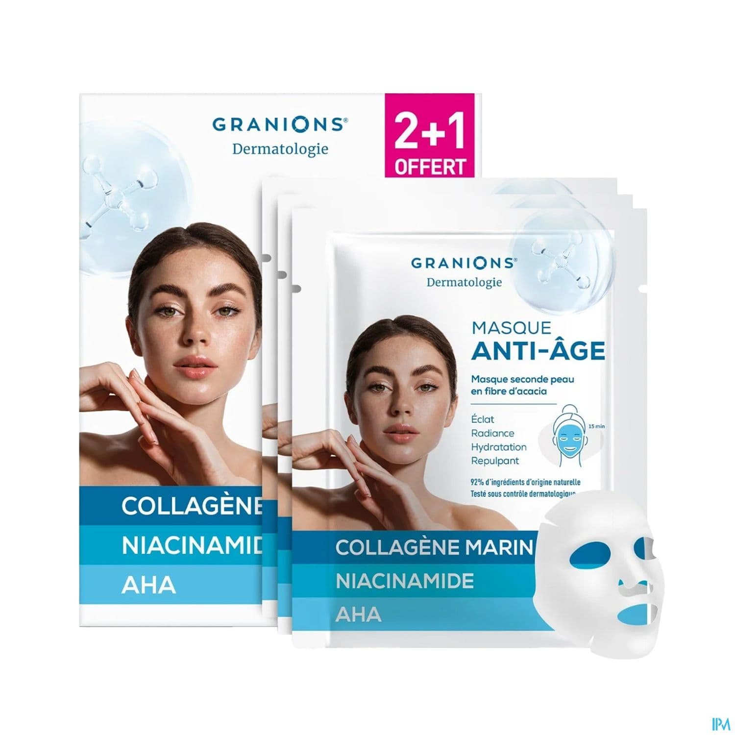 Granions Dermatologie Masque Seconde Peau Antiage X3
