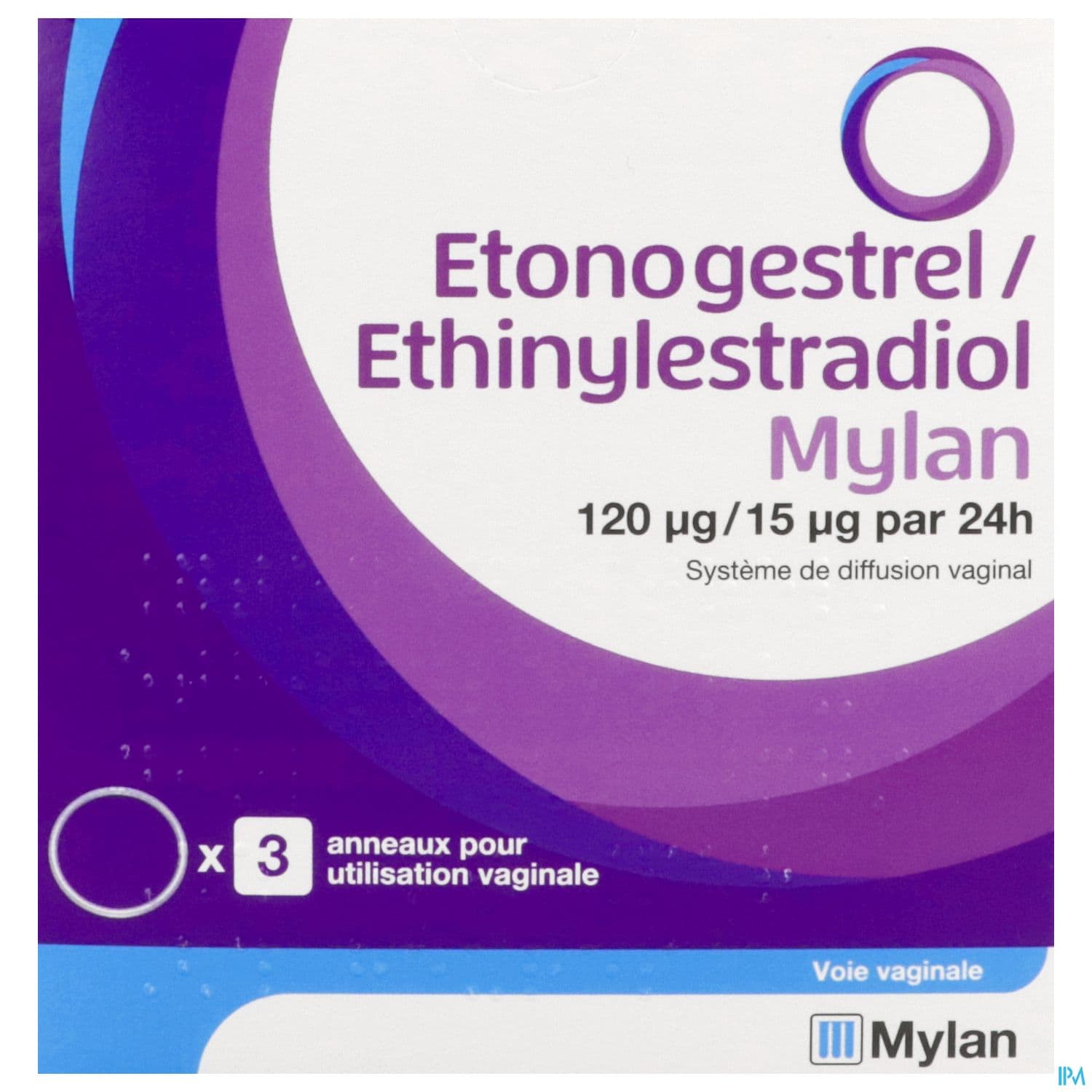 Etonogestrel Ethinylestradiol Mylan 120/15mcg/24h Diffusion Vaginal 3