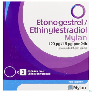 Etonogestrel Ethinylestradiol Mylan 120/15mcg/24h Diffusion Vaginal 3