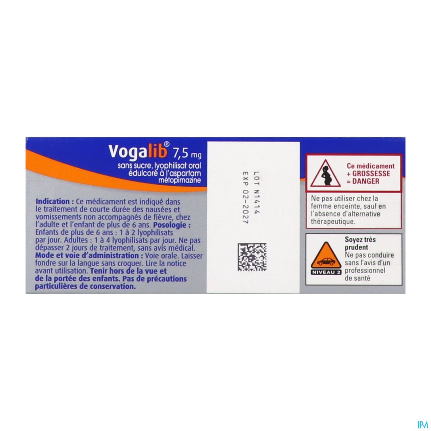 VOGALIB 7,5MG LYOPHILISAT S/S 8