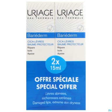 Uriage Bariederm Levres Baume Tube 2x15ml Promo