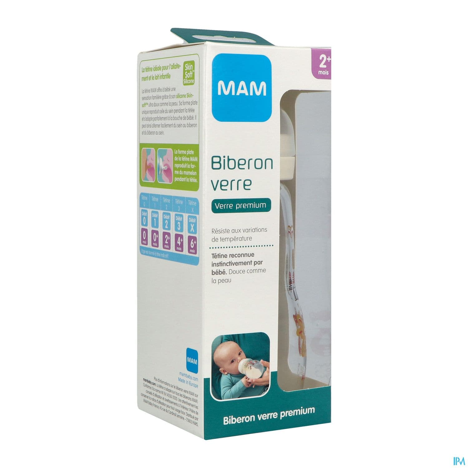 BIB MAM VER 1AGE DEB/2 BLANC 260ML