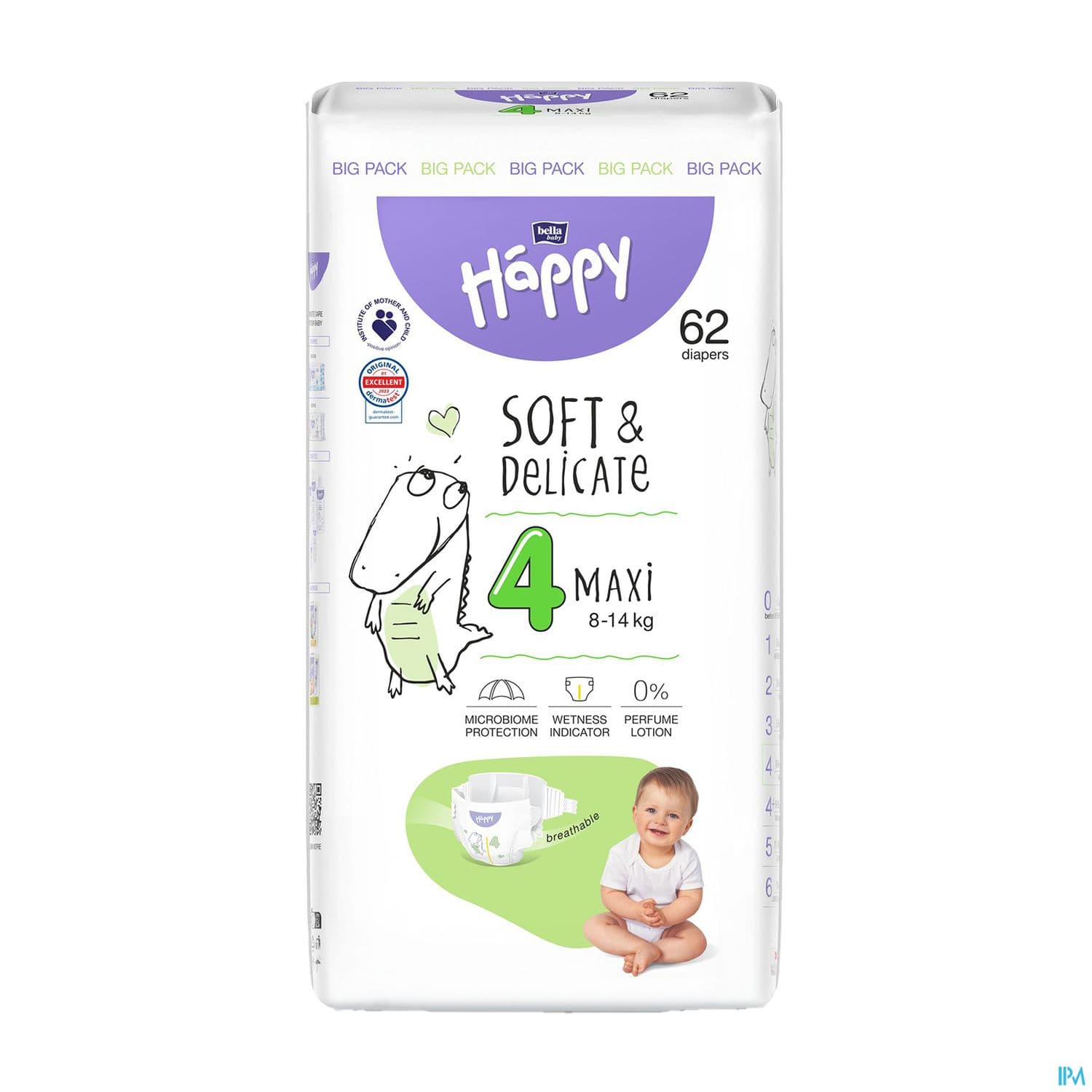 Happy Bella Baby Couche Bebe Maxi Sachet 62 — Pharmacie Port Royal