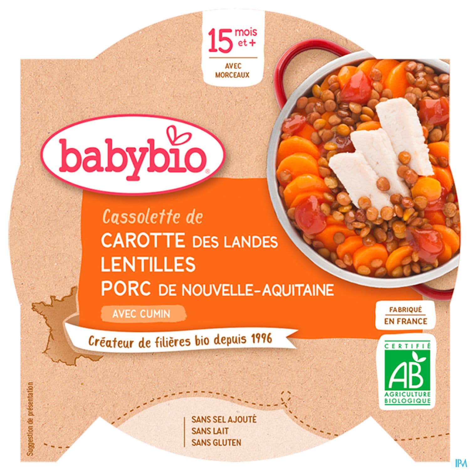 BABYBIO ASS LENTILLONS PORC 260G
