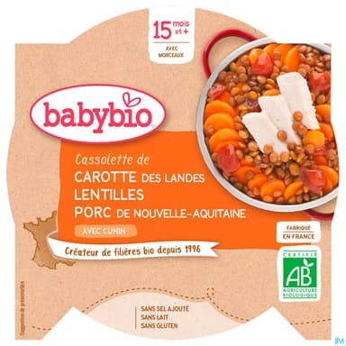 BABYBIO ASS LENTILLONS PORC 260G