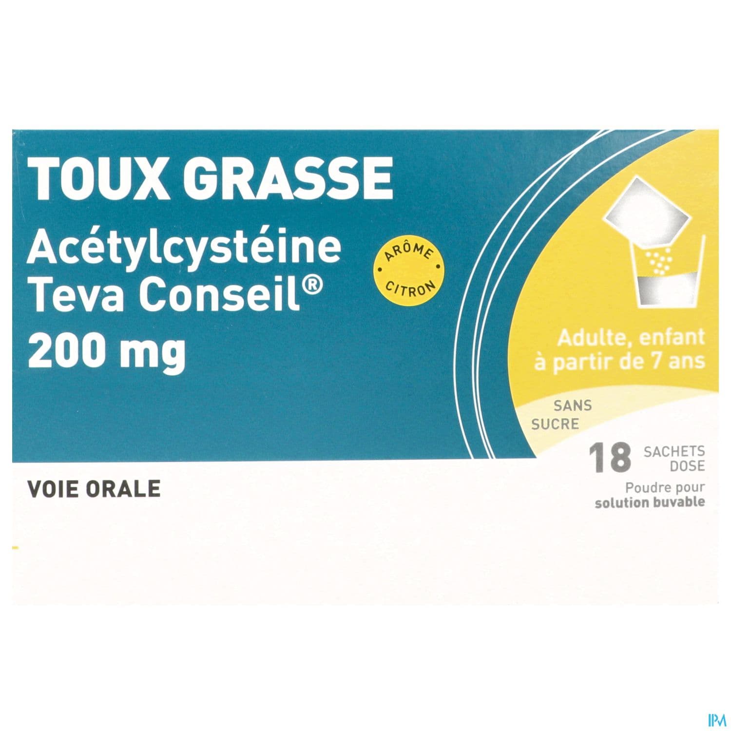 Acetylcysteine Teva Conseil 200mg Sans Sucre Poudre Pour Solution Buvable Sachet 18