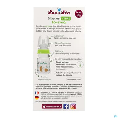 Luc Et Lea Biberon Verre 120ml