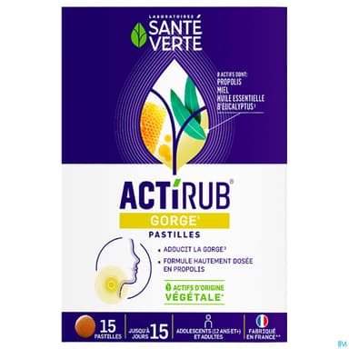 ACTIRUB SANTE VERTE PASTILLE 15