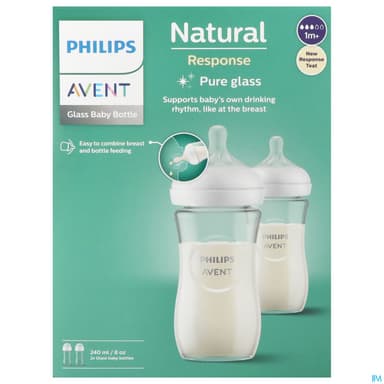 BIB AVENT NAT RESPONSE VERRE240ML2