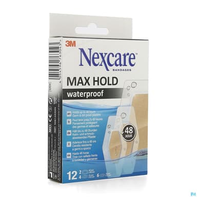 NEXCARE MAX HOLD WATERP PANS 12