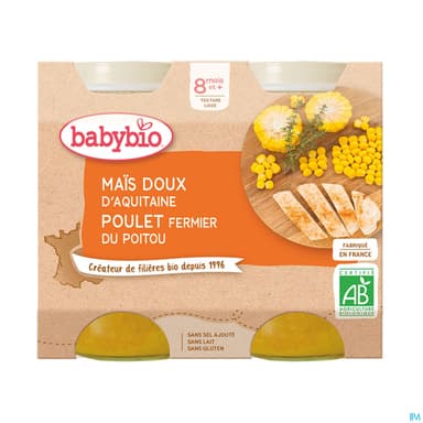 BABYBIO MENU LEGUME POULET 2X200G
