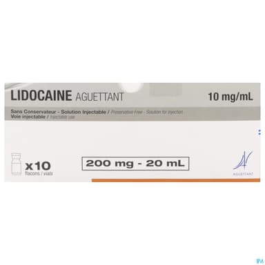 Lidocaine Aguettant 10mg/ml Sans Conservateur Solution Injectable Ampoule 20ml 10