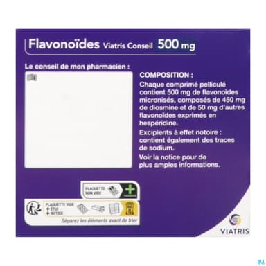 Flavonoides Viatris Conseil 500mg Comprime Pellicule 120