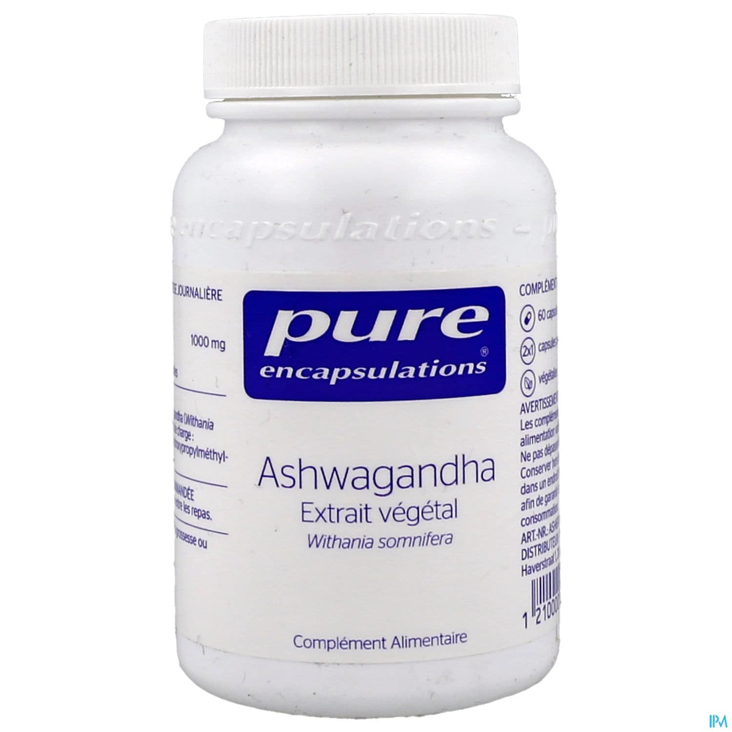 PURE ENCAPSULAT ASHWAGANDHA CAPS60