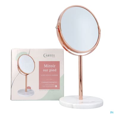 Cartel By Vitry Miroir Pied Or Rose Marbre X7 17cm
