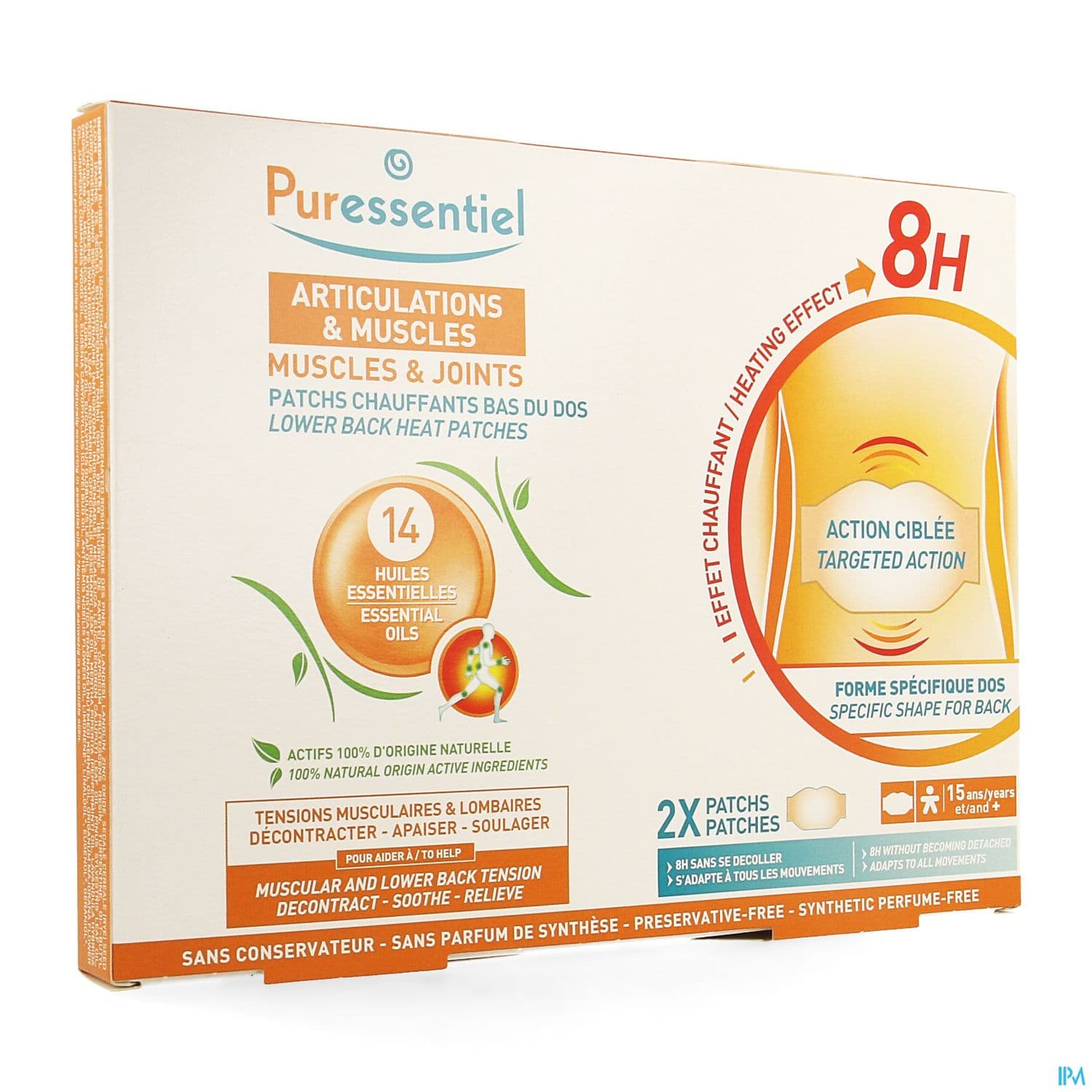 Puressentiel Patch Chauffant Bas Du Dos Pure Heat Articulations Muscles Aux 14 Huiles Essentielle X2