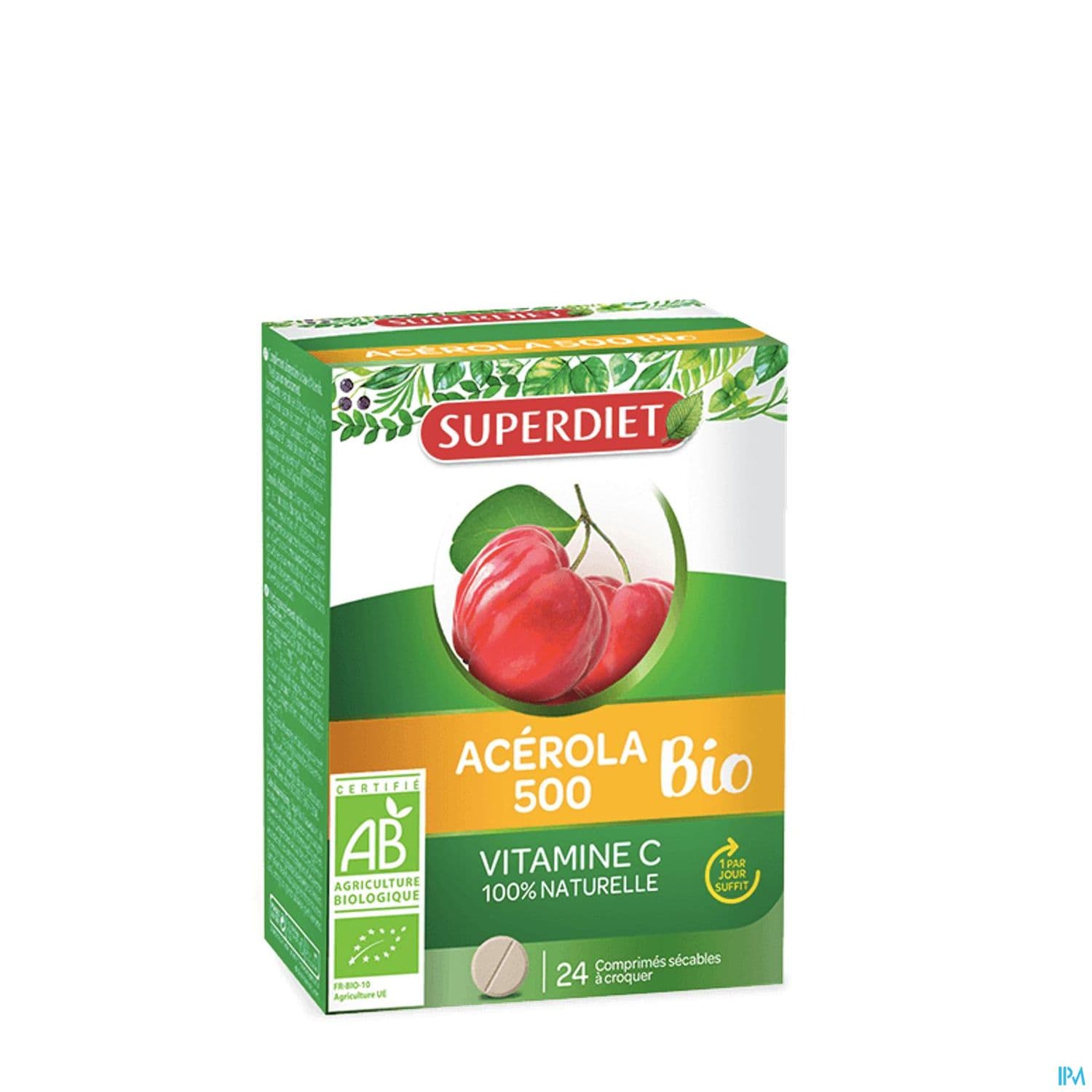 Superdiet Acerola 500 Bio Comprime A Croquer 24