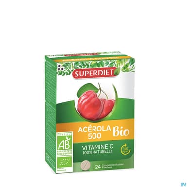 Superdiet Acerola 500 Bio Comprime A Croquer 24