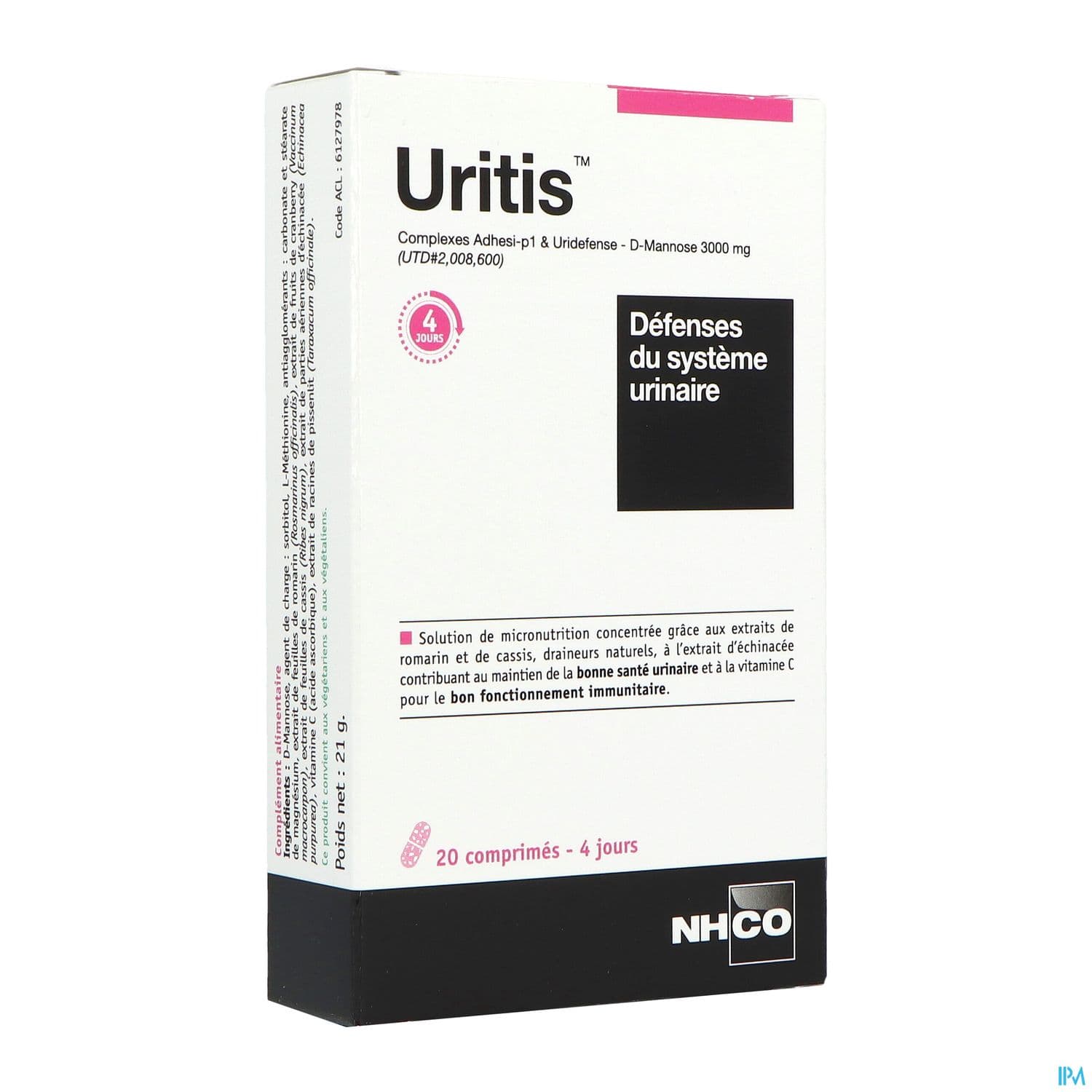 Nhco Uritis Defenses Urinaires Comprime 20
