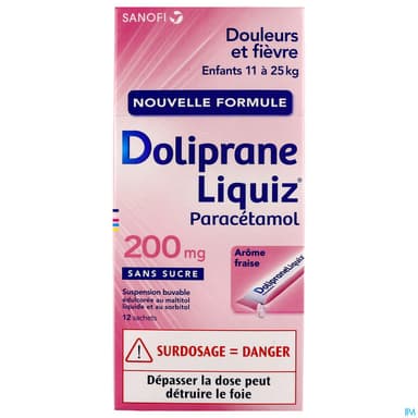 DOLIPRANELIQUIZ 200MG SACHET S/S12