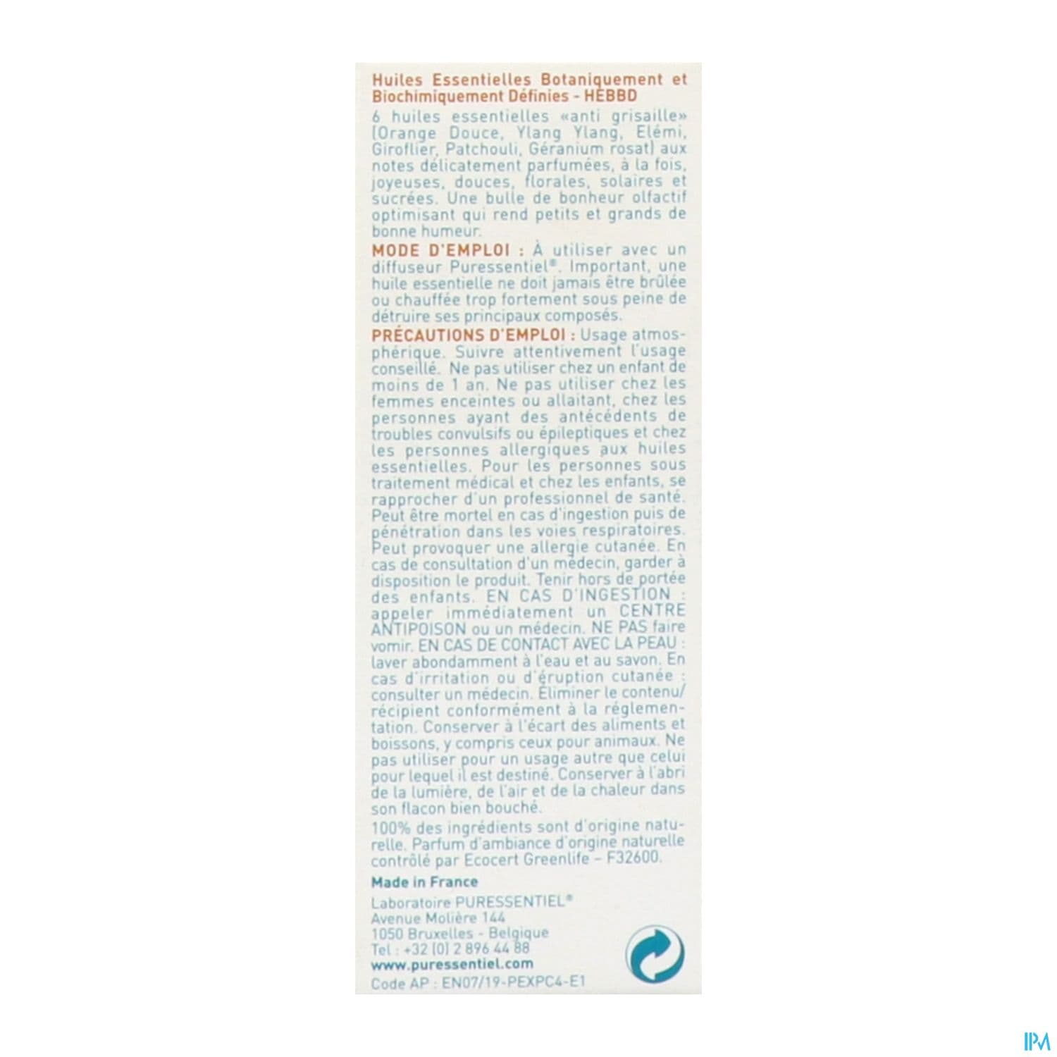 Puressentiel Diffuse Happy Huile Essentielle Pour Diffusionr 30ml