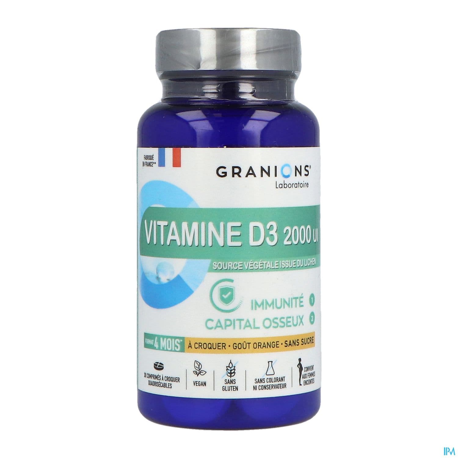 Granions Vitamine D3 2000ui Immunite Capital Osseux Comprime A Croquer 30