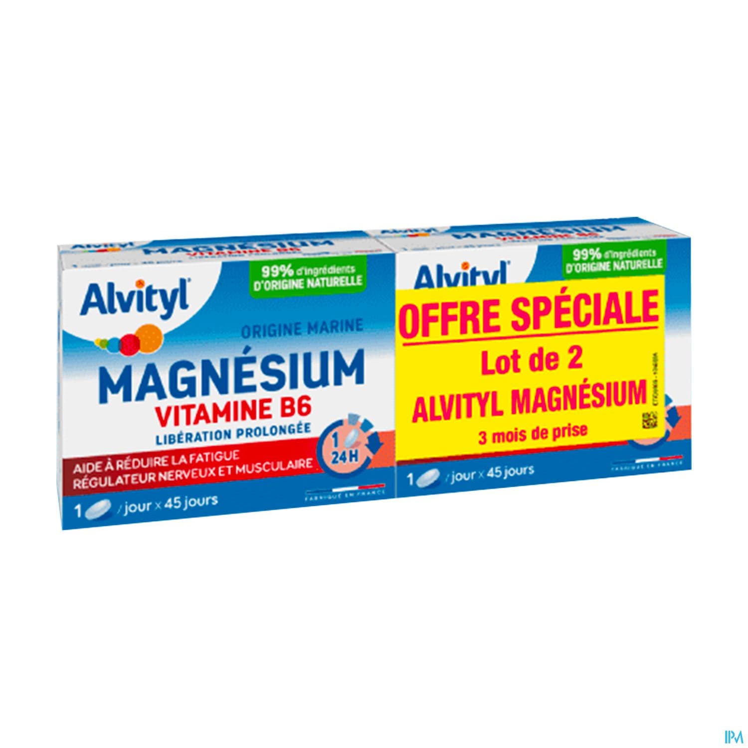 Alvityl Magnesium Vitamine B6 Comprime Liberation Prolongee 45 X2