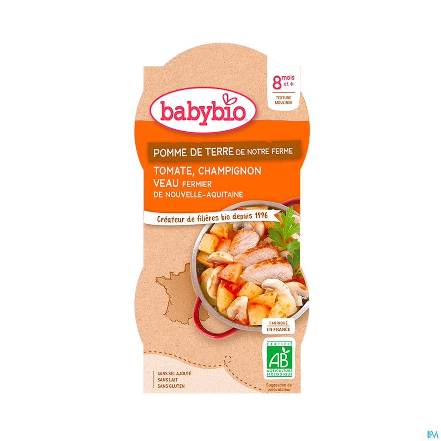 BABYBIO MENU LEG/VEAU 2X200G