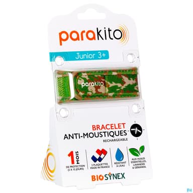 Parakito Bracelet Antimoustique Rechargeable Junior Camouflage
