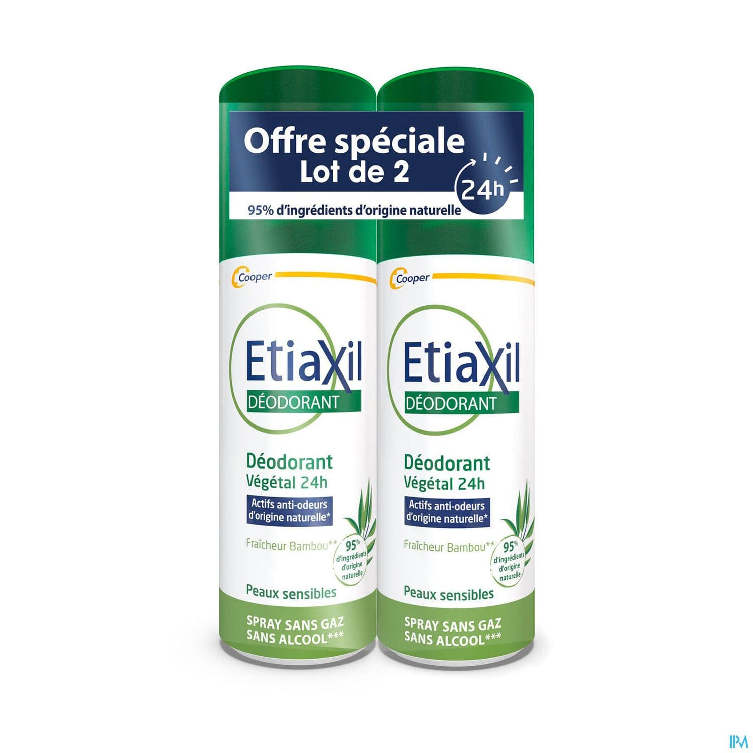 Cooper Etiaxil Deodorant Vegetal 24h Spray 100ml X2